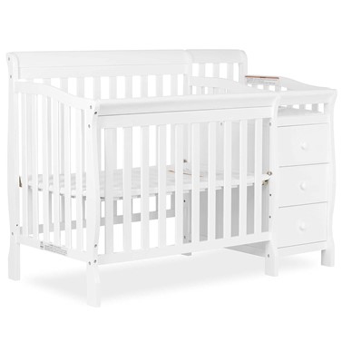 Dream On Me Jayden 4-in-1 Mini Convertible Crib And Changer in White